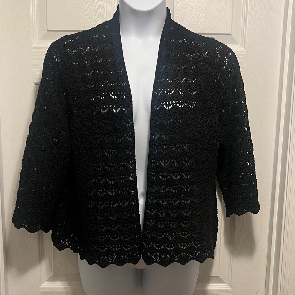 Cyrus Black Lace Open-Front Shrug